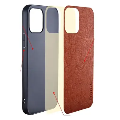 Google Pixel 7 Phone Case Black Leather Pattern