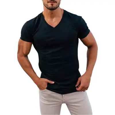 Men V-Neck Sweat Wicking Maroon T-Shirt 2023