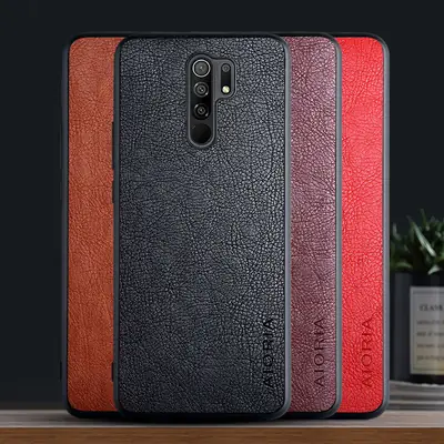 Red Leather Phone Case for Xiaomi Redmi 10X Pro-5G
