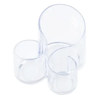 3-Grid Acrylic Makeup Storage Box 14x13cm Transparent