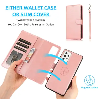 Two-in-One Leather Wallet with 4 Pockets & Smart Connect