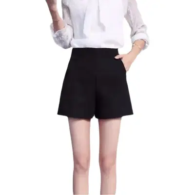 Women Black High Waist Shorts Large 2023