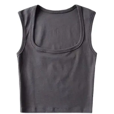 Women Pink Sleeveless Tank Top Short Crop
