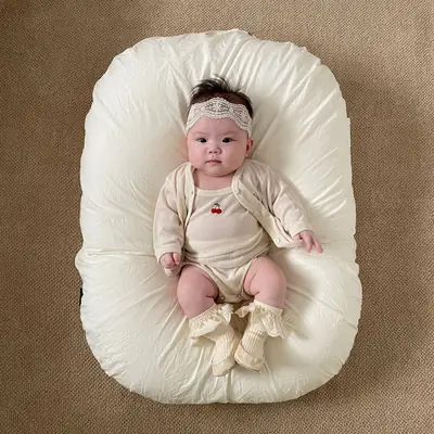 Newborn Cotton Sling Suit with Cherry Embroidery