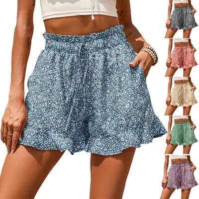 Women's Printed Chiffon Flap Waist Shorts 2025