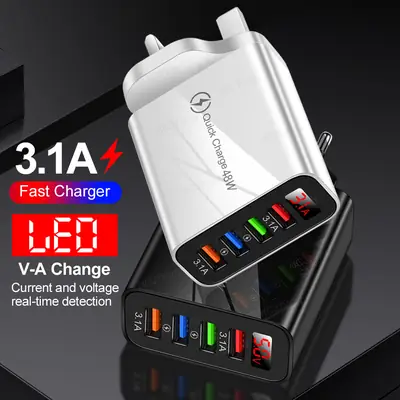 48W 3.1A Digital 4USB Fast Charger with Digital Display