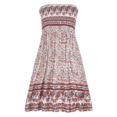 Red Floral Sleeveless Summer Dress for Women
