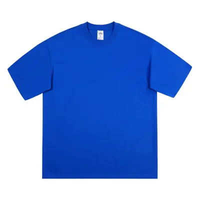 Men Black T-Shirt 280g Cotton Retro Large