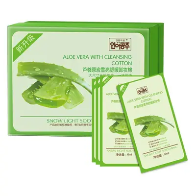 Aloe Vera Makeup Remover Wipes 38pcs Cotton Deep Clean