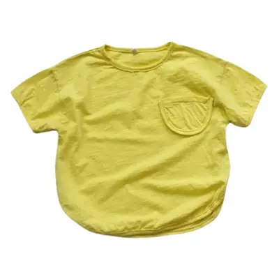 Boys T-Shirt Yellow Korean Style Cotton Loose