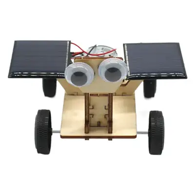 Solar-powered double-wood car for kids science experiment