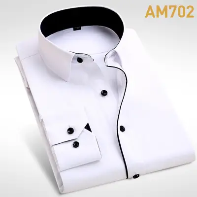 Men's Blue Button Shirt Plus Size Plus Slim Fit