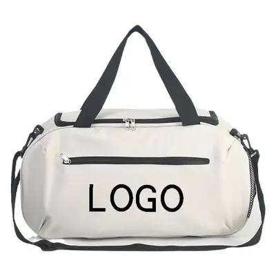 Men's White Basketball Fitness Travel Bag Large Capacity