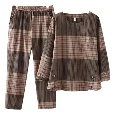 Plus Size Plaid Fat Mother Suit 100kg