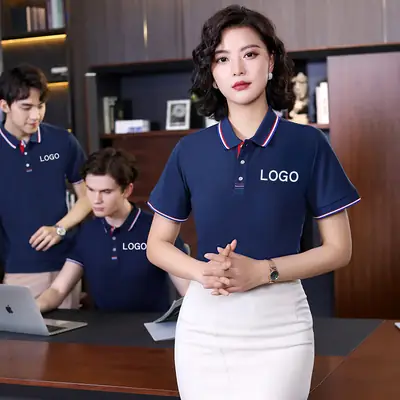 Men Navy Polo Shirt Breathable Summer Workwear