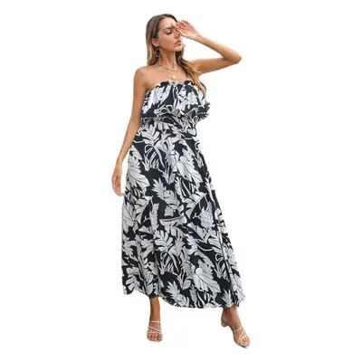 Printed Strapless Summer Dress for Women