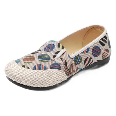Women's Printed Linen Slip-on Shoes for Summer