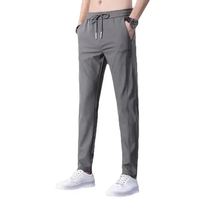 Men Ice Silk Slim Fit Pants 2022 Summer