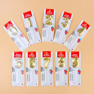 Wholesale Opera House Birthday Candle Golden Figures 0-9 Smokeless Birthday Cake Party Baking Dessert Candle Insert