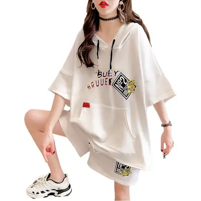 Women 2-Piece White Casual Shorts Set Summer 2025