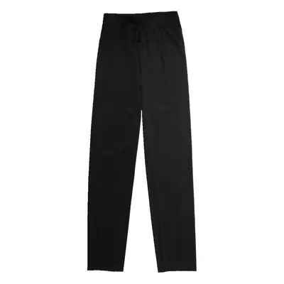 Women Ice Silk Wide Leg Pants Black Slimming Summer