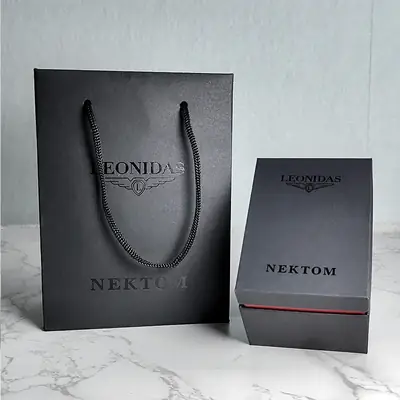 Leonida & Naton Watch Box Set Orange Small Quartz Black