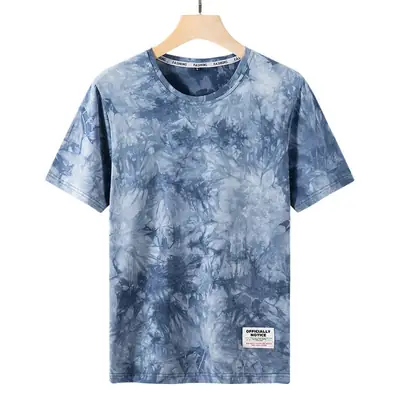 Men Tie-Dye Cotton T-Shirt Chubby Large 2022 Summer
