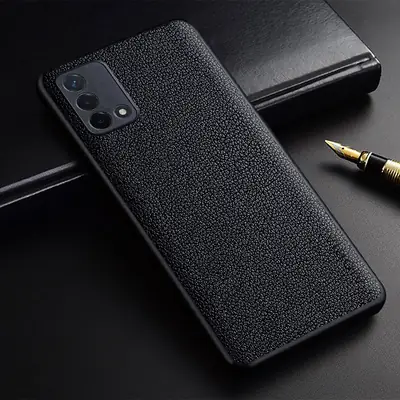 Oppo A55 A53 Phone Case Small Litchi Pattern Black