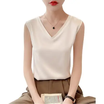 New Satin V-Neck Sleeveless Camisole Women Summer