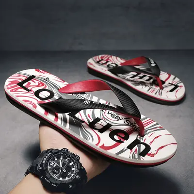 Flip flops summer 2022 new style slippers fashion Korean casual beach fashion vacation flat heel flip-flops men's sandals