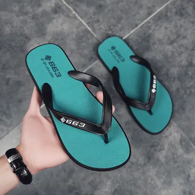 Flip-flops men's shoes 2022 summer new fashion casual flip-flops flat rubber comfortable thick-soled beach slippers