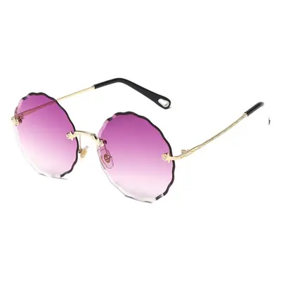 2026 Retro Round Sunglasses Diamond Cut Edge Anti-UV