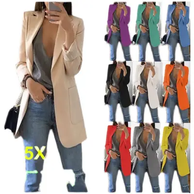 White European Fashion Lapel Slim Cardigan Suit Jacket Women