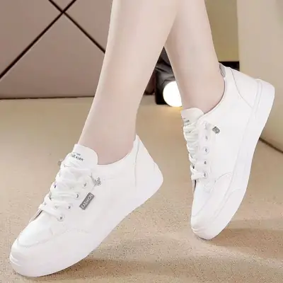 Women White Casual Flat Sneakers 2022 Spring