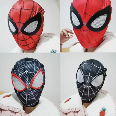 Miles Common Heart Same-style Spider-man Web Red Tight Headgear cos Funny Sand Sculpture Dress-up Mask