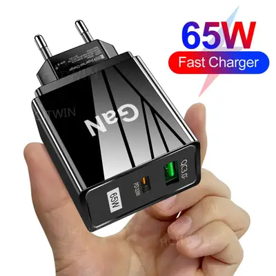 65W GaN Fast Charging Phone Charger European UK US