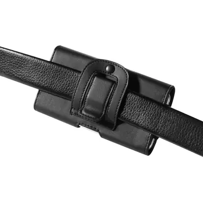 Black Leather Mobile Phone Holder Wallet