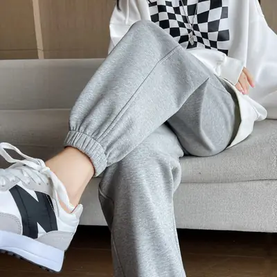 2025 Women Gray Sweatpants Spring Autumn Loose Casual Harem Pants