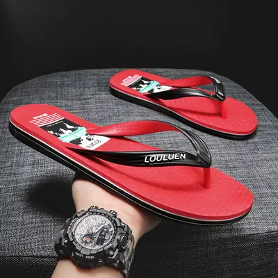 Flip-flops 2022 Summer New Men's Slippers Simple Indoor and Outdoor Two-wear Beach Shoes Fashionable Flip-Flops for Men