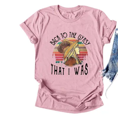 Back to the Gypsy Straw Hat Girl's Pink T-Shirt