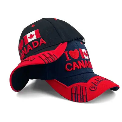 Canadian Flag Baseball Cap with Duck Tongue Design