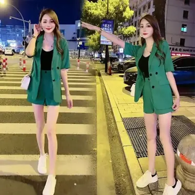 2-Piece Black Casual Shorts Set for Women Summer