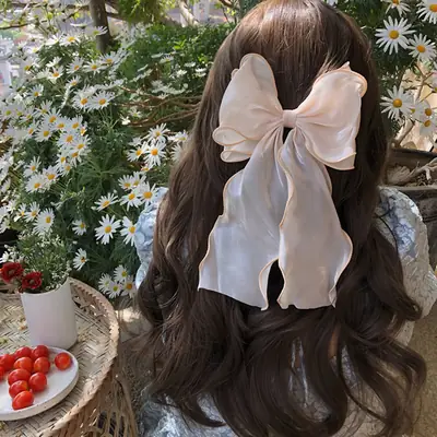 Mermaid Blue Hairpin Big Bow Top Clip Back