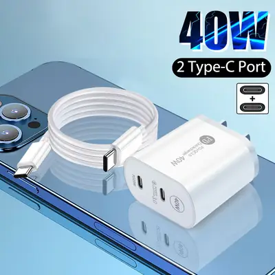 Dual PD40W Fast Charge Charger for Apple 13 Mobile Phones