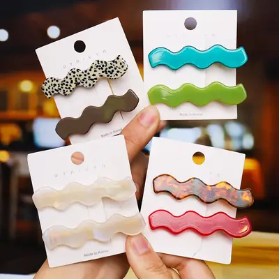Korean Style Wave Hair Clips Set Leopard Print All-match