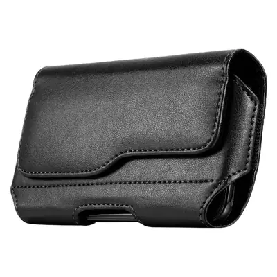 15" Mobile Phone Clip Leather Wallet Black