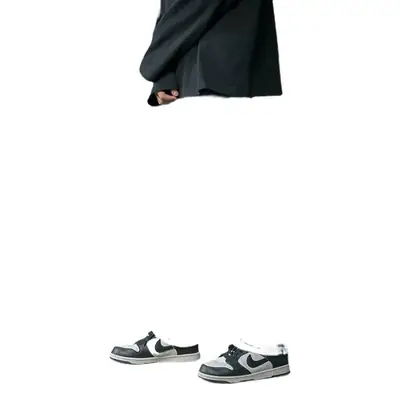 Men's Dark Blue Loose Straight Wide Leg Pants 2022