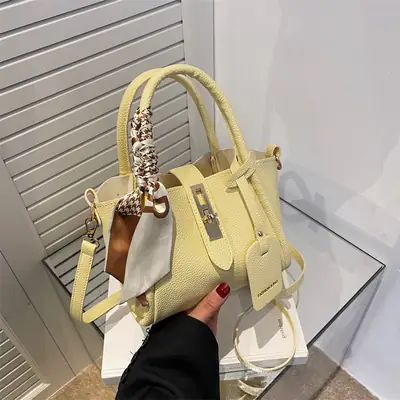 Women's Beige Textured Shoulder Crossbody Bag 2022