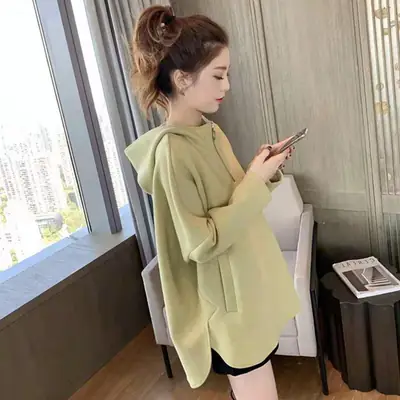 2025 Women's Grey Sweatshirt Lazy Style Thin Top