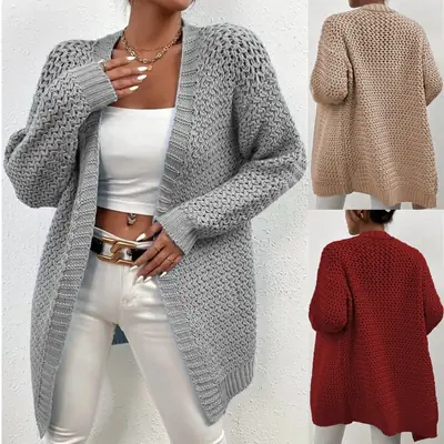 2025 Off-Shoulder Knitted Cardigan Women's Casual Wear